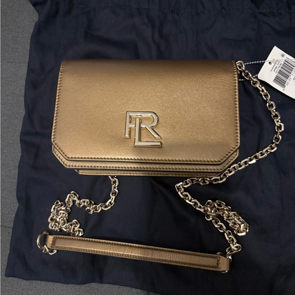 Ralph Lauren Gold Leather Clutch